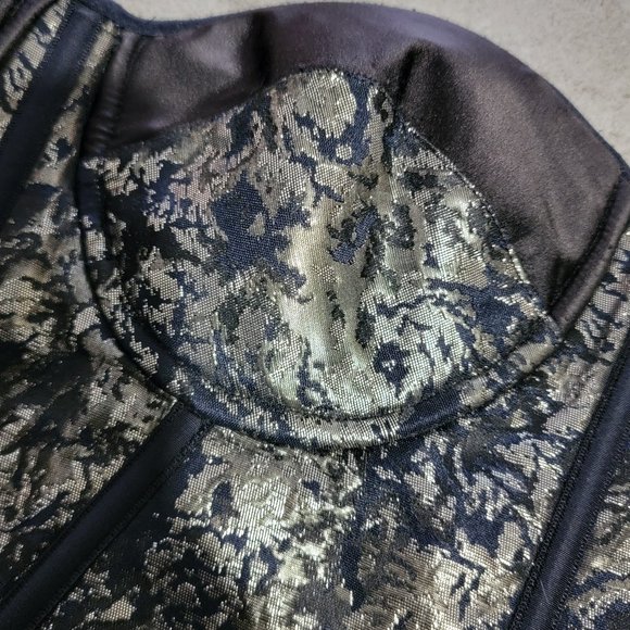 Anomal Couture Black & Gold Corset Bustier Crop Top Size Small - Picture 3 of 4